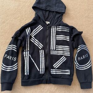 Kenzo Kids Navy Hoodie with Silver Accents